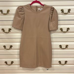 Faux leather mini dress